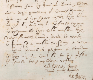 Letter from Bacon to Burghley